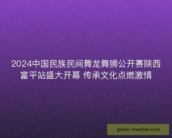 2024中国民族民间舞龙舞狮公开赛陕西富平站盛大开幕 传承文化点燃激情