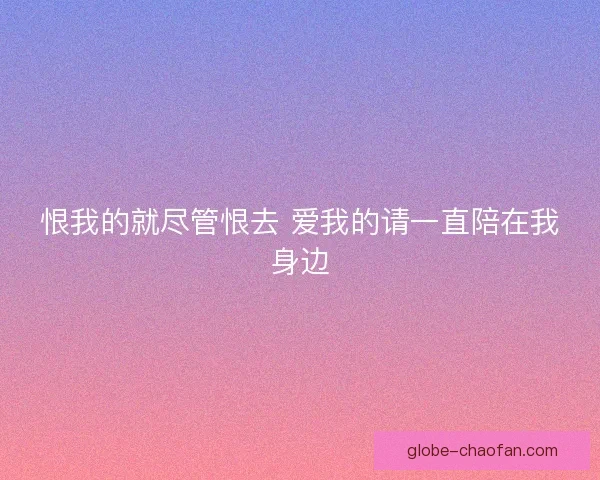 恨我的就尽管恨去 爱我的请一直陪在我身边