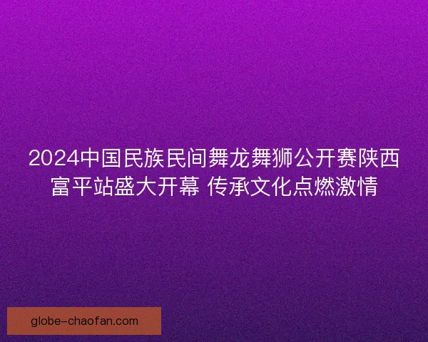 2024中国民族民间舞龙舞狮公开赛陕西富平站盛大开幕 传承文化点燃激情