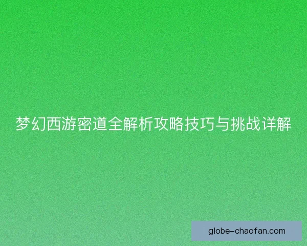 梦幻西游密道全解析攻略技巧与挑战详解