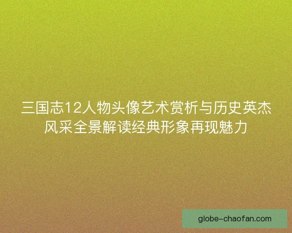 三国志12人物头像艺术赏析与历史英杰风采全景解读经典形象再现魅力 三国志12人物头像艺术赏析与历史英杰风采全景解读经典形象再现魅力